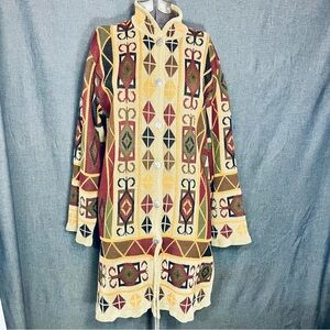 Vintage Norm Thompson Aztec Long Cardigan Sz M